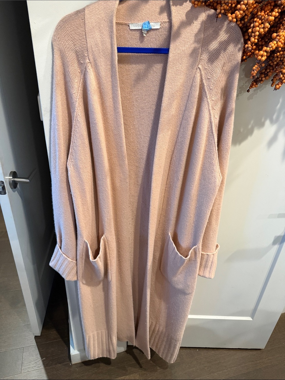 NakedCashmere Blush Pink Open-Front Long Cardigan